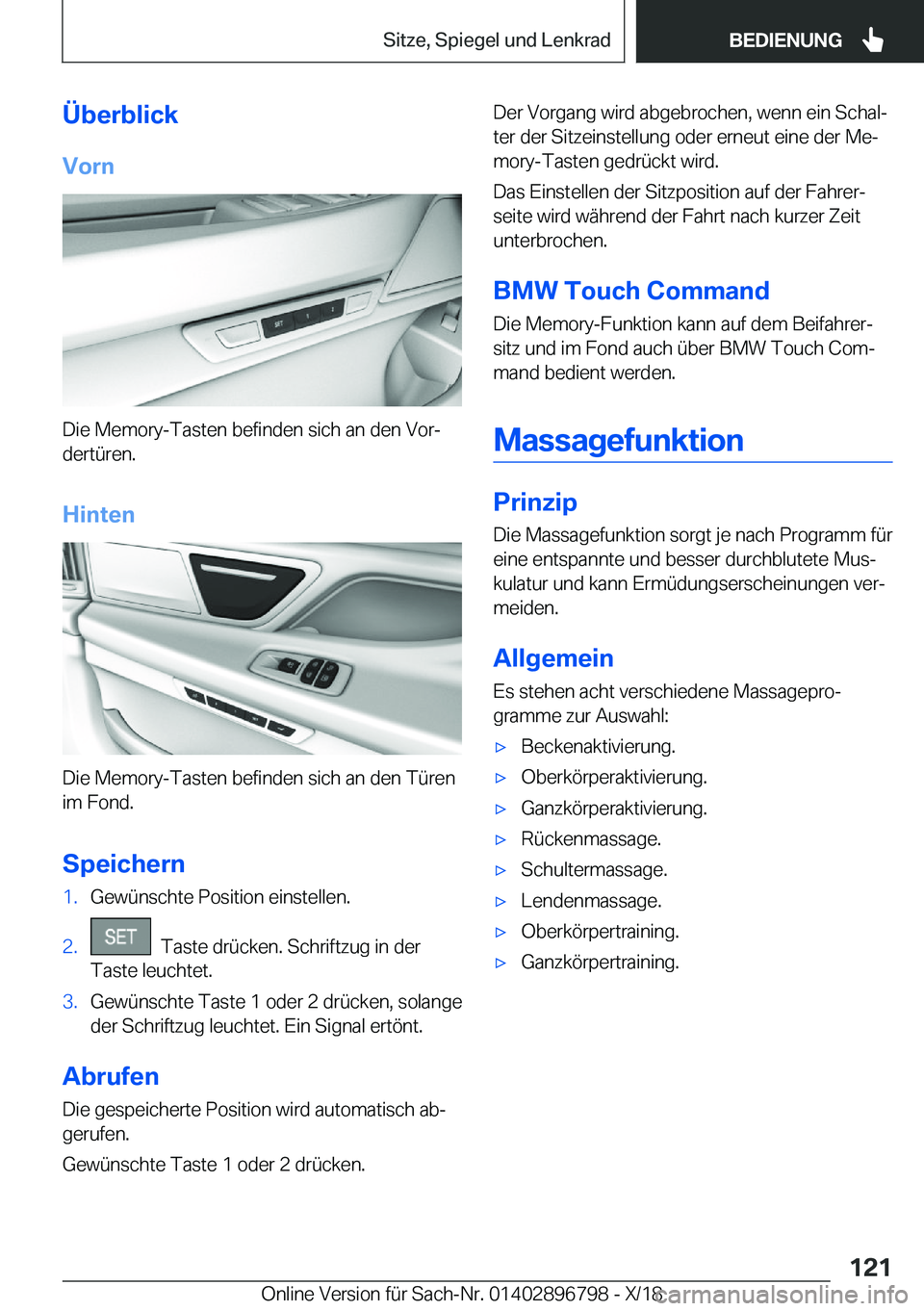 BMW 7 SERIES 2019  Betriebsanleitungen (in German) �