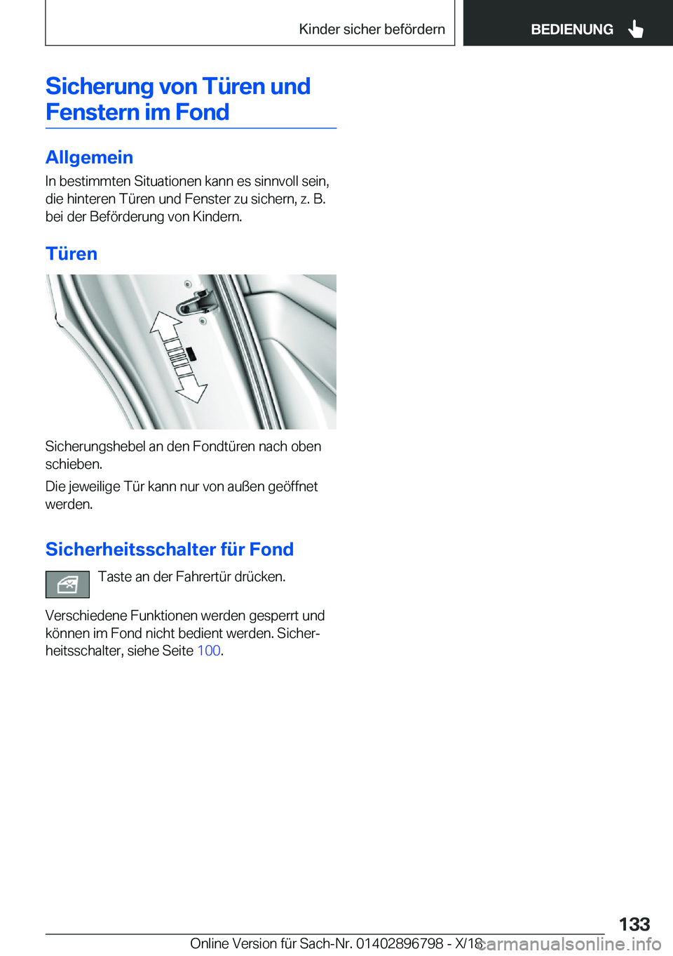 BMW 7 SERIES 2019  Betriebsanleitungen (in German) �S�i�c�h�e�r�u�n�g��v�o�n��T�