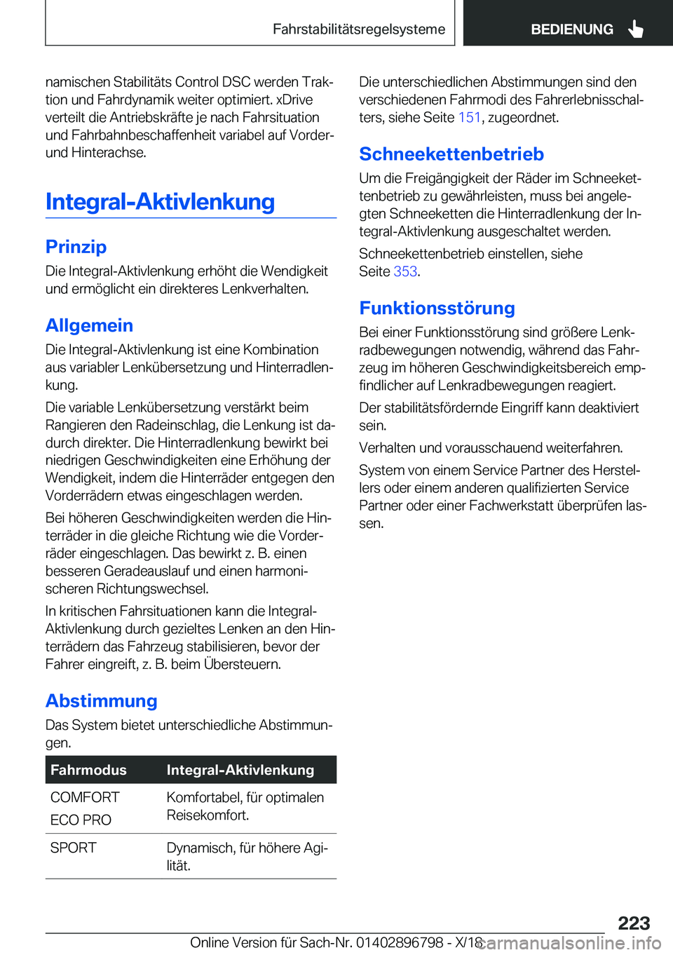 BMW 7 SERIES 2019  Betriebsanleitungen (in German) �n�a�m�i�s�c�h�e�n��S�t�a�b�i�l�i�t�