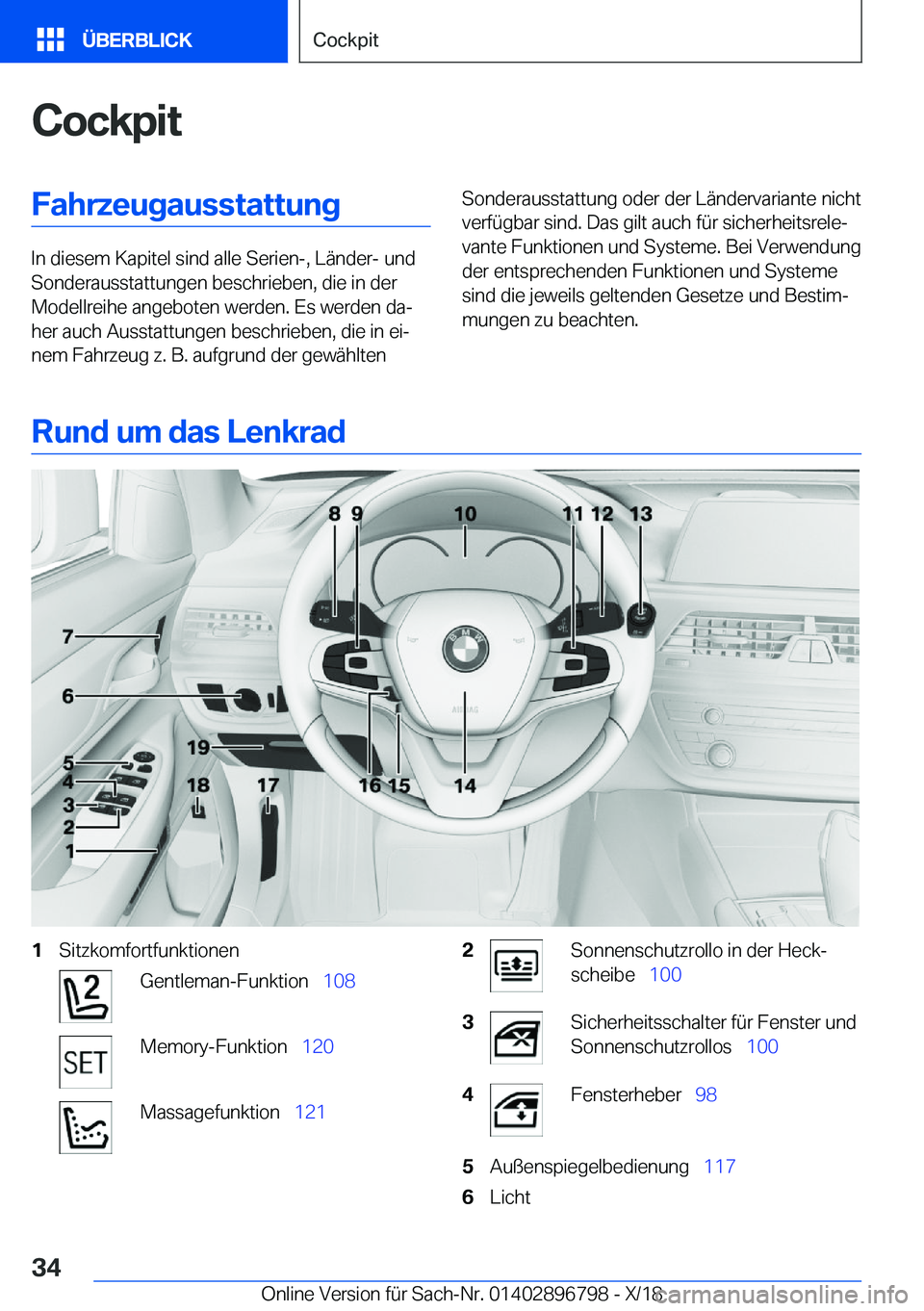 BMW 7 SERIES 2019  Betriebsanleitungen (in German) �C�o�c�k�p�i�t�F�a�h�r�z�e�u�g�a�u�s�s�t�a�t�t�u�n�g
�I�n��d�i�e�s�e�m��K�a�p�i�t�e�l��s�i�n�d��a�l�l�e��S�e�r�i�e�n�-�,��L�
