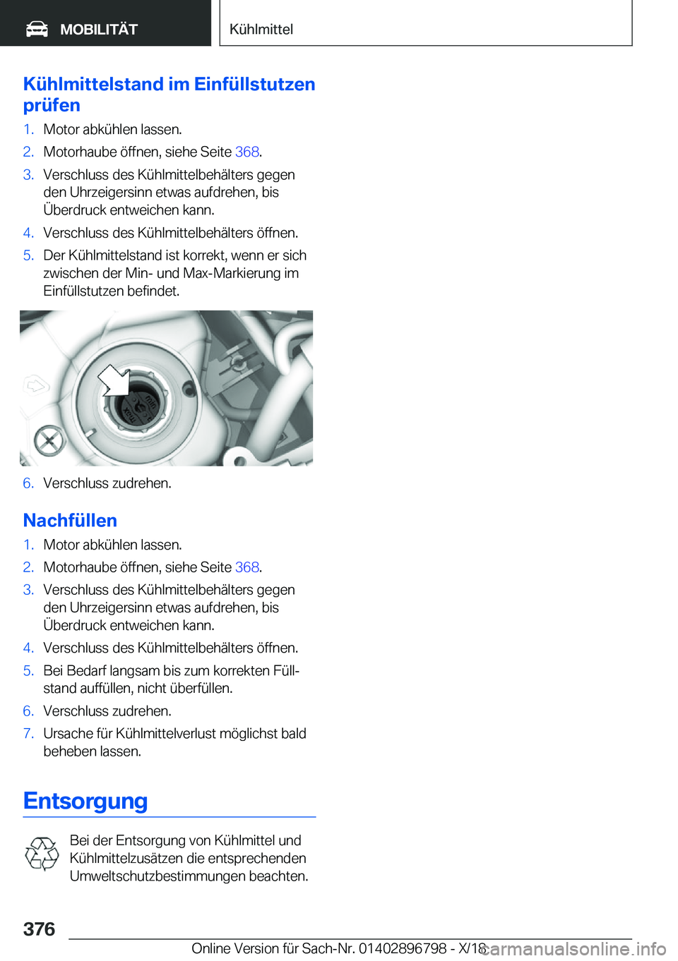 BMW 7 SERIES 2019  Betriebsanleitungen (in German) �K�
