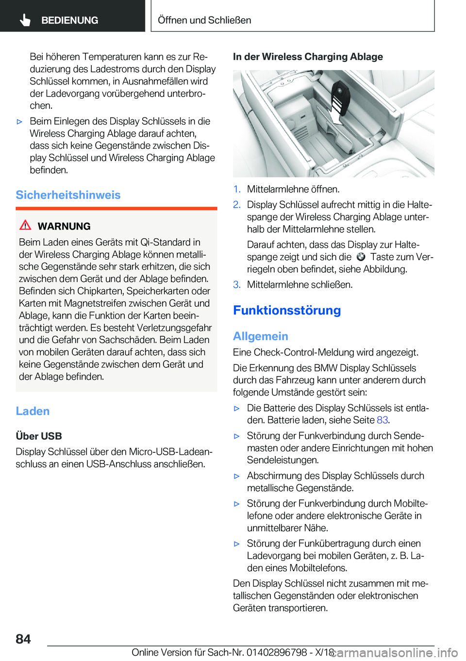 BMW 7 SERIES 2019  Betriebsanleitungen (in German) �B�e�i��h�