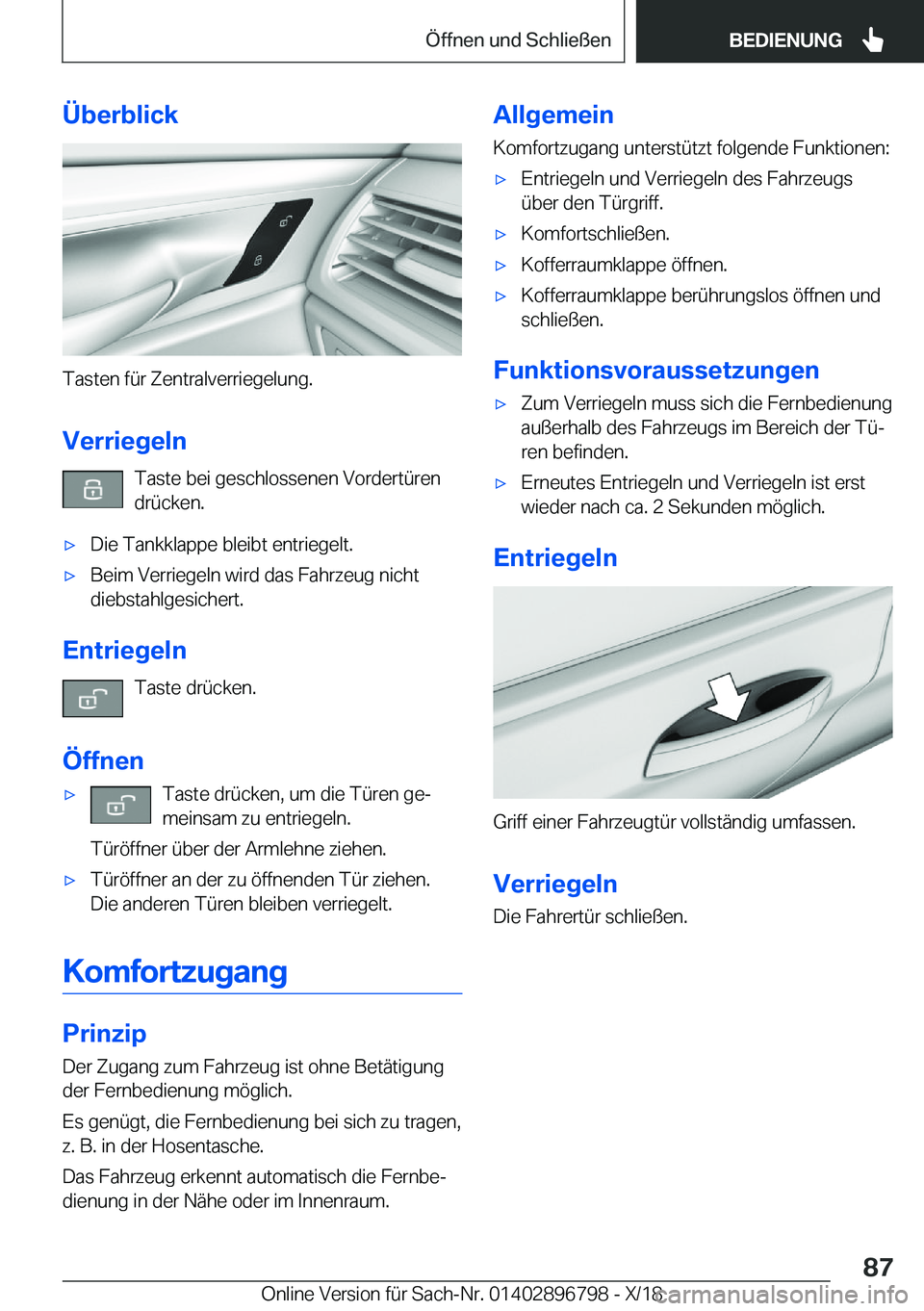BMW 7 SERIES 2019  Betriebsanleitungen (in German) �