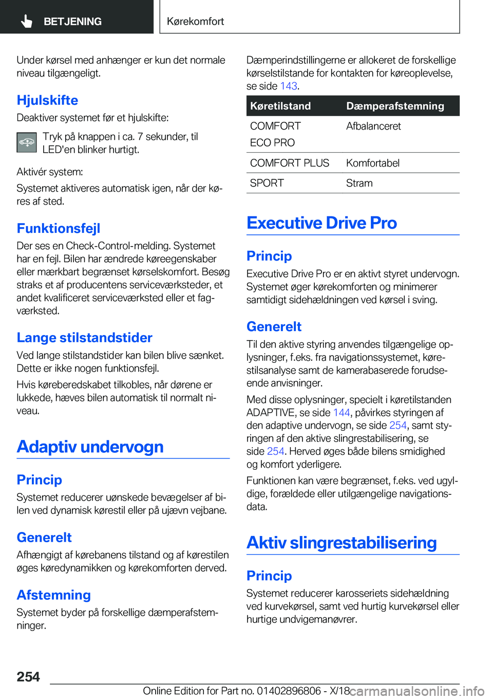 BMW 7 SERIES 2019  InstruktionsbØger (in Danish) �U�n�d�e�r��k�