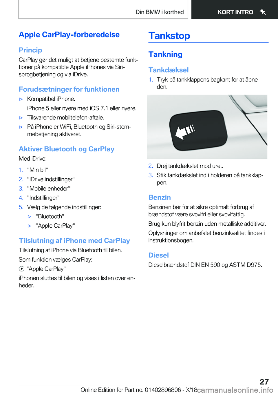 BMW 7 SERIES 2019  InstruktionsbØger (in Danish) �A�p�p�l�e��C�a�r�P�l�a�y�-�f�o�r�b�e�r�e�d�e�l�s�e
�P�r�i�n�c�i�p �C�a�r�P�l�a�y��g�