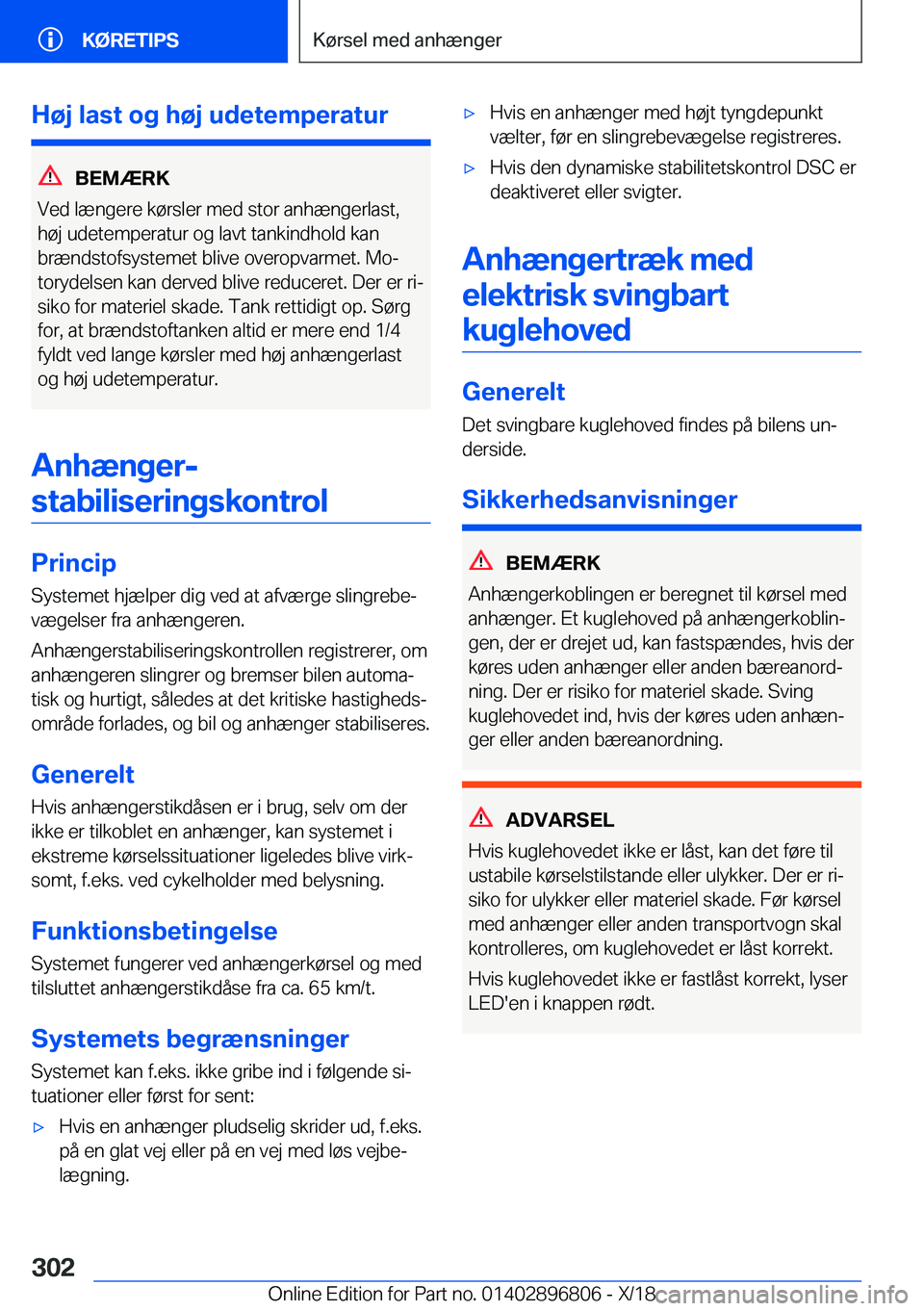 BMW 7 SERIES 2019  InstruktionsbØger (in Danish) �H�