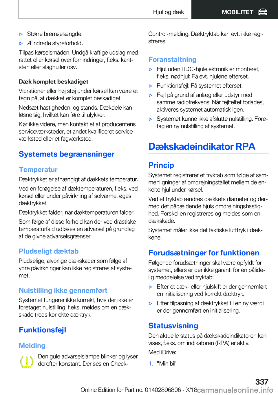 BMW 7 SERIES 2019  InstruktionsbØger (in Danish) 'x�S�t�