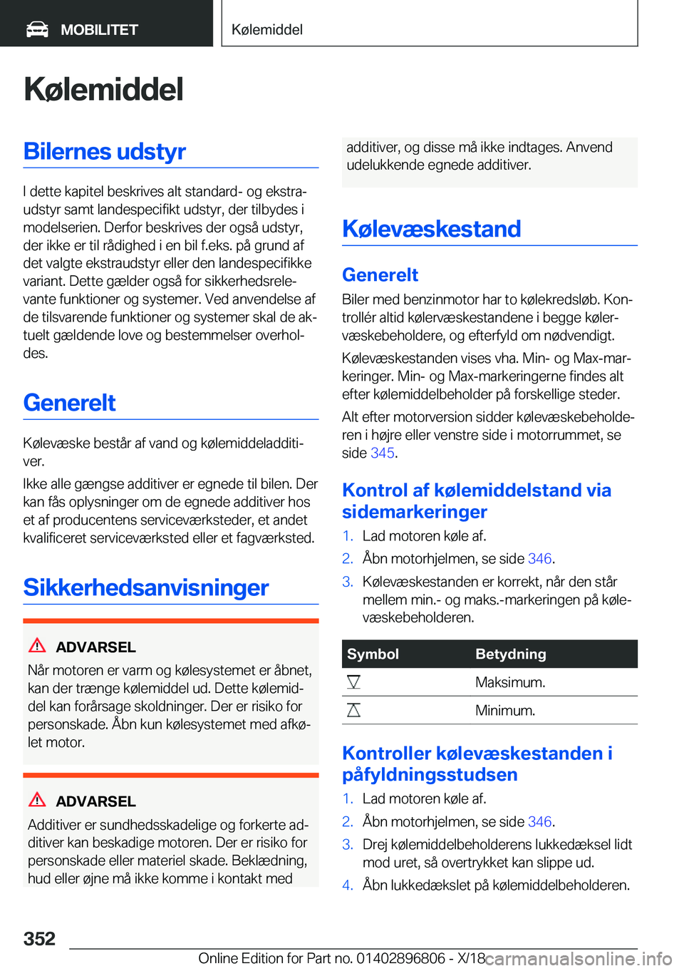 BMW 7 SERIES 2019  InstruktionsbØger (in Danish) �K�