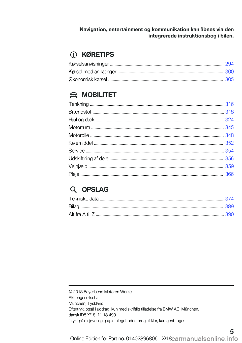 BMW 7 SERIES 2019  InstruktionsbØger (in Danish) �K�
