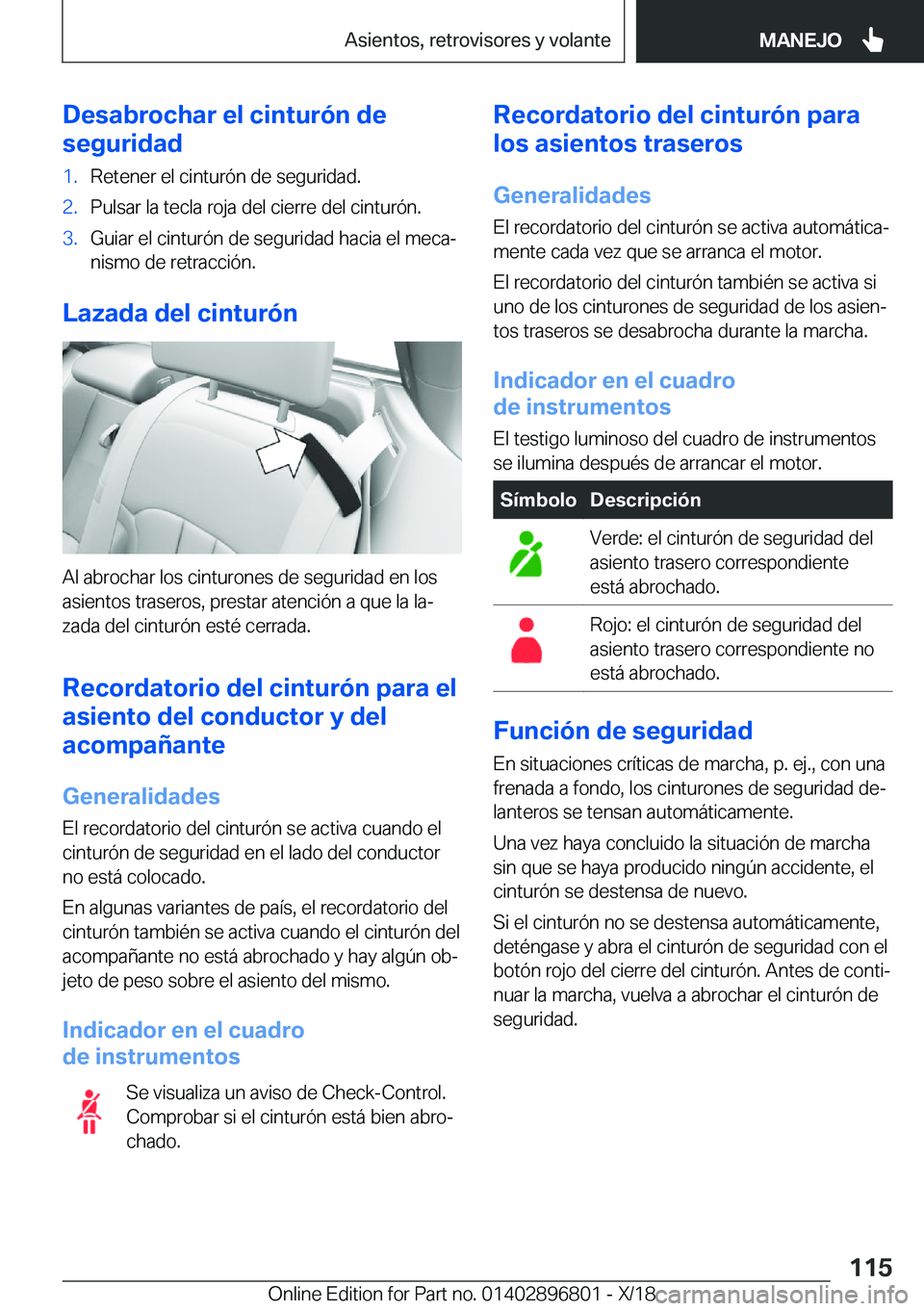 BMW 7 SERIES 2019  Manuales de Empleo (in Spanish) �D�e�s�a�b�r�o�c�h�a�r��e�l��c�i�n�t�u�r�