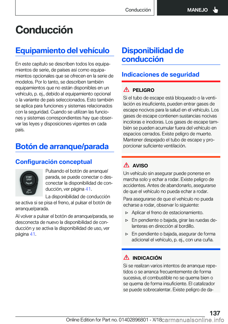 BMW 7 SERIES 2019  Manuales de Empleo (in Spanish) �C�o�n�d�u�c�c�i�