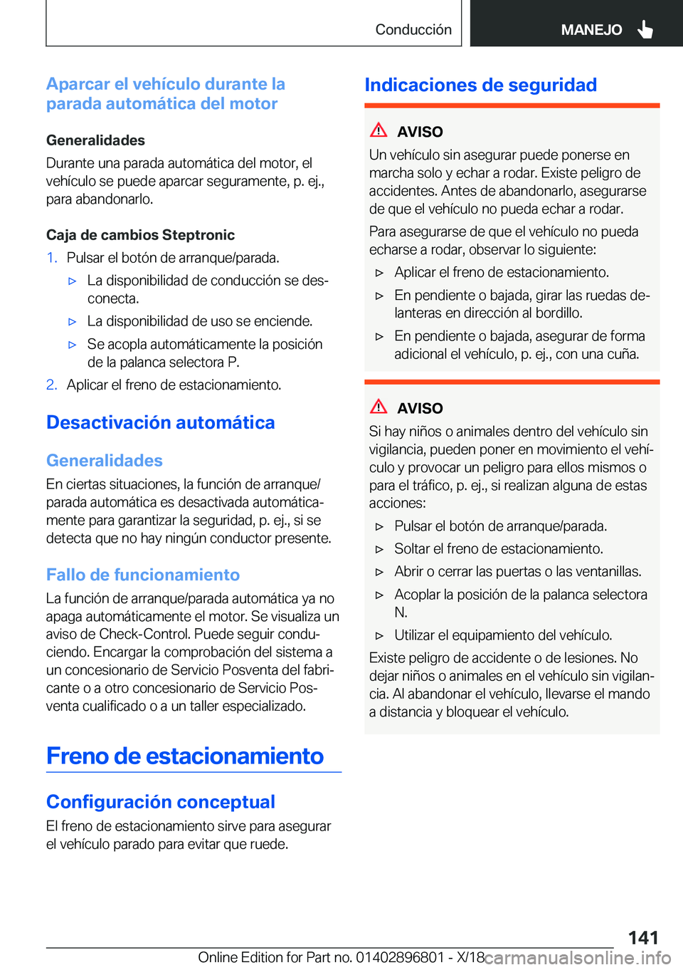 BMW 7 SERIES 2019  Manuales de Empleo (in Spanish) �A�p�a�r�c�a�r��e�l��v�e�h�