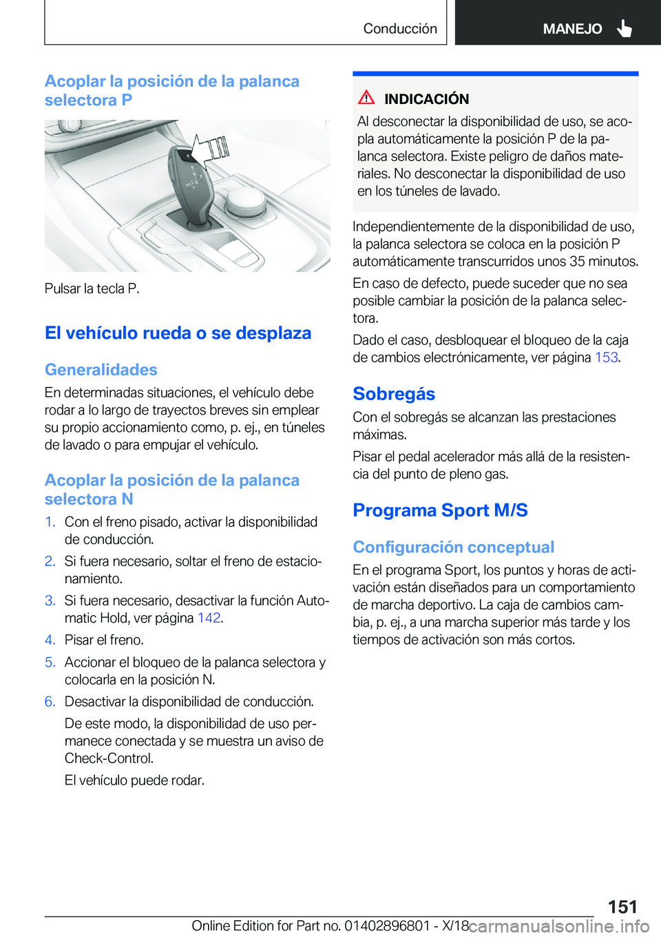 BMW 7 SERIES 2019  Manuales de Empleo (in Spanish) �A�c�o�p�l�a�r��l�a��p�o�s�i�c�i�