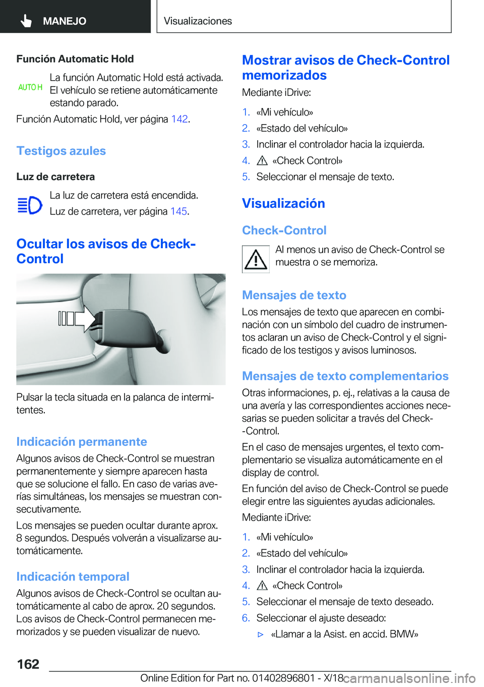 BMW 7 SERIES 2019  Manuales de Empleo (in Spanish) �F�u�n�c�i�