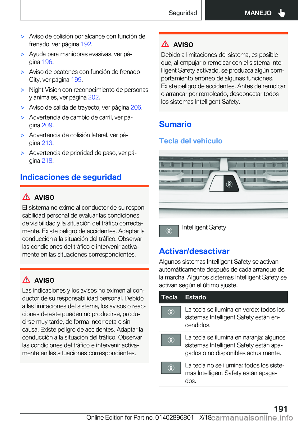 BMW 7 SERIES 2019  Manuales de Empleo (in Spanish) x�A�v�i�s�o��d�e��c�o�l�i�s�i�