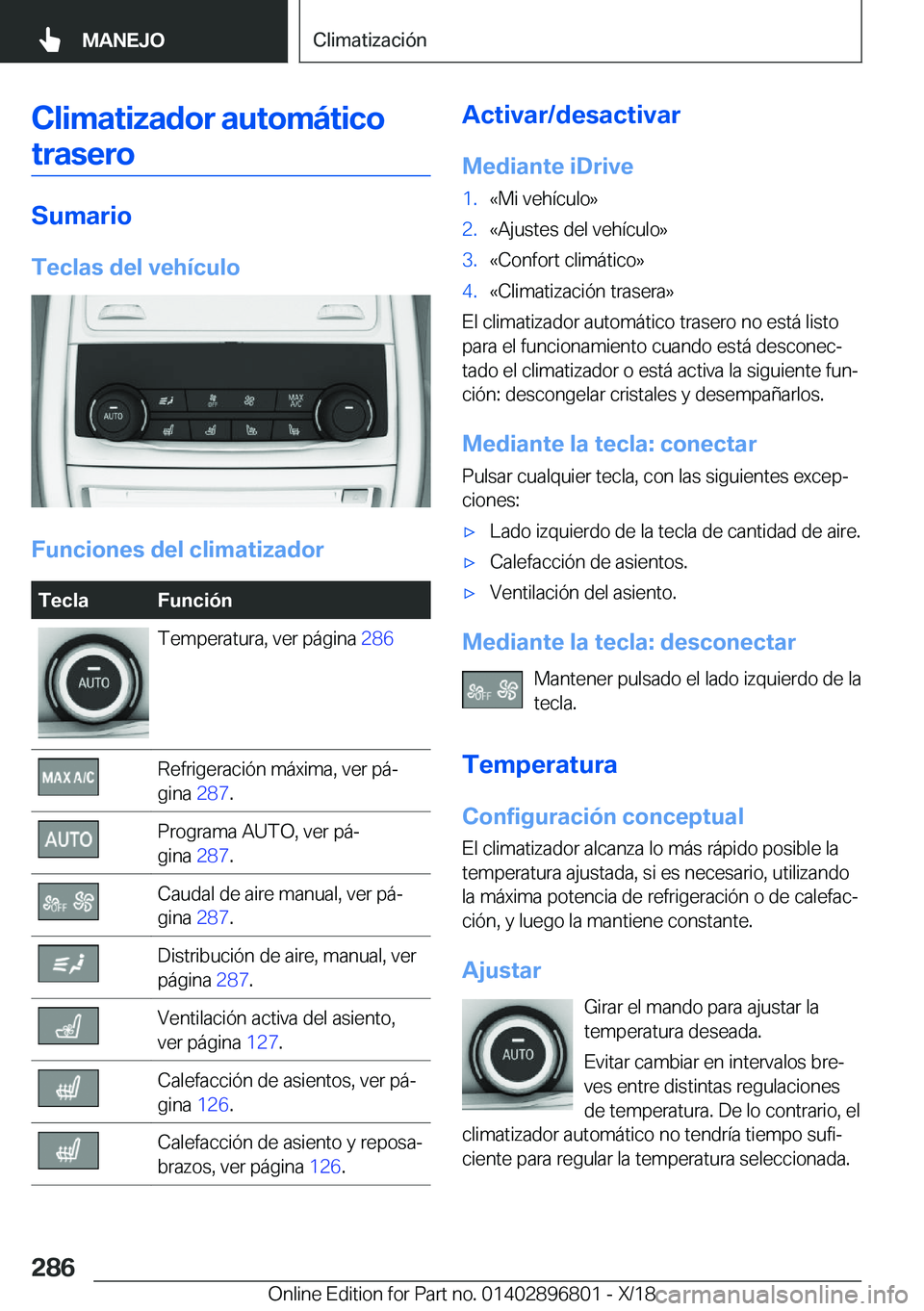 BMW 7 SERIES 2019  Manuales de Empleo (in Spanish) �C�l�i�m�a�t�i�z�a�d�o�r��a�u�t�o�m�