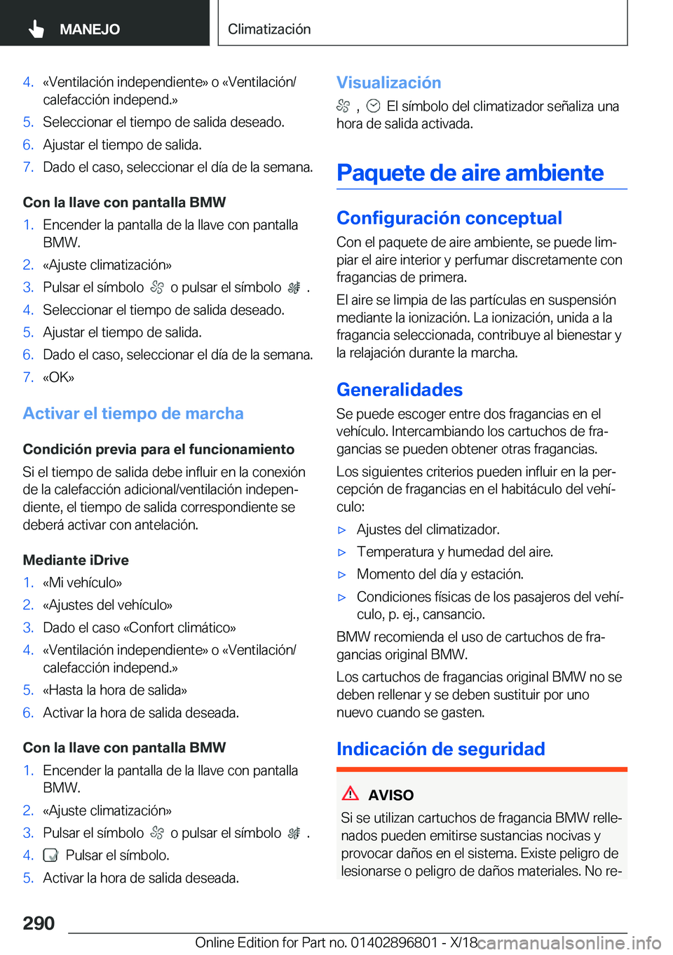 BMW 7 SERIES 2019  Manuales de Empleo (in Spanish) �4�.�«�V�e�n�t�i�l�a�c�i�