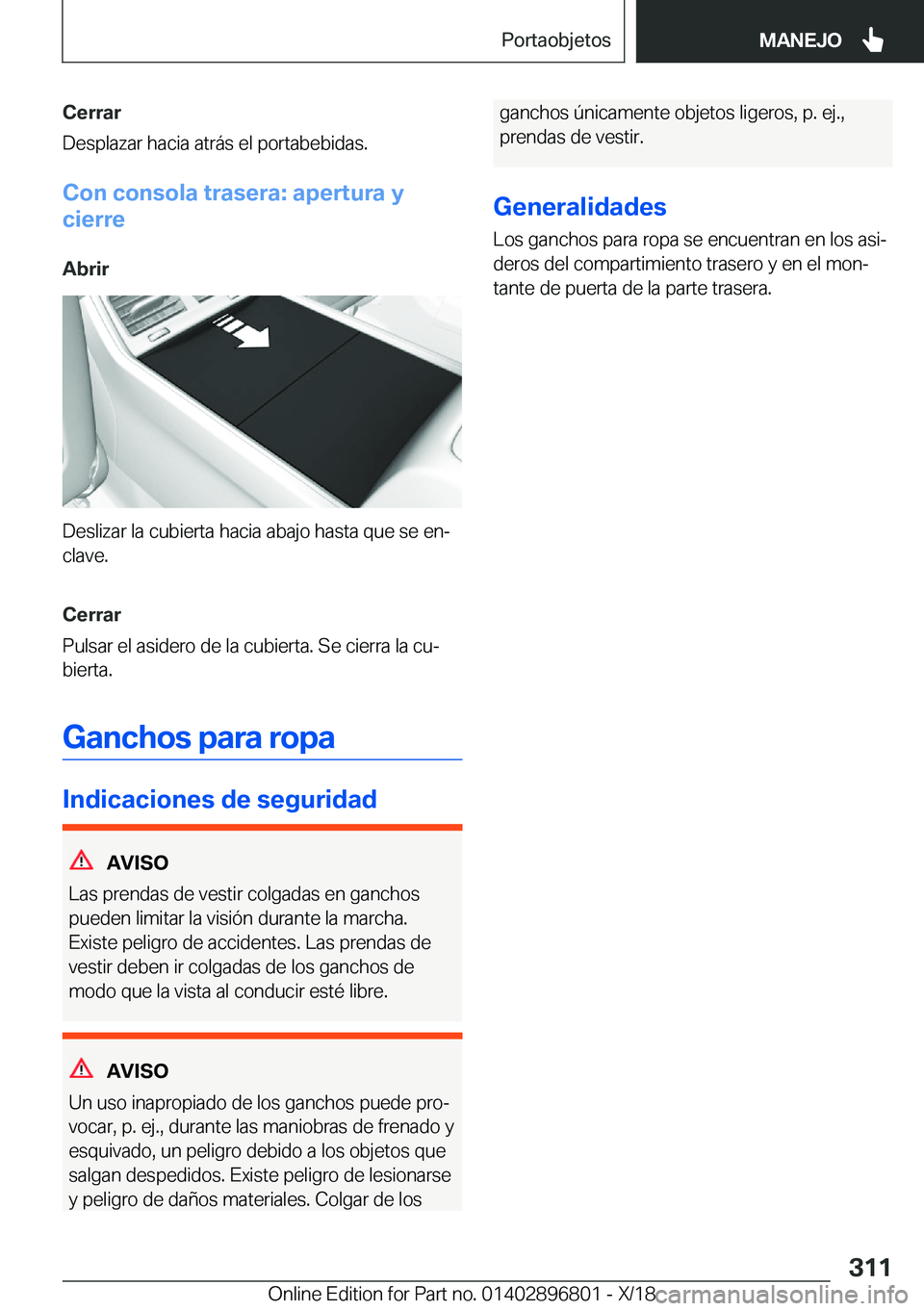 BMW 7 SERIES 2019  Manuales de Empleo (in Spanish) �C�e�r�r�a�r
�D�e�s�p�l�a�z�a�r��h�a�c�i�a��a�t�r�