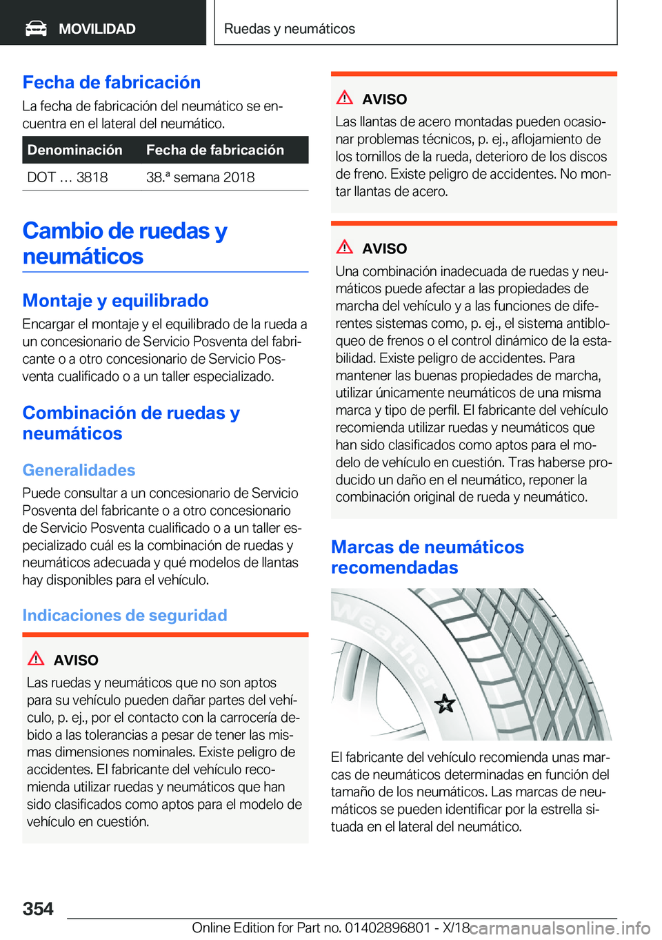 BMW 7 SERIES 2019  Manuales de Empleo (in Spanish) �F�e�c�h�a��d�e��f�a�b�r�i�c�a�c�i�