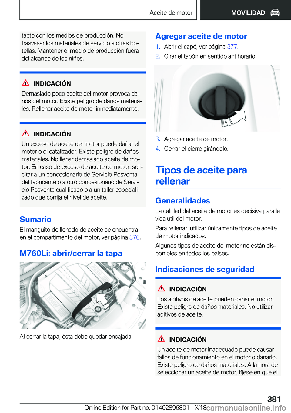 BMW 7 SERIES 2019  Manuales de Empleo (in Spanish) �t�a�c�t�o��c�o�n��l�o�s��m�e�d�i�o�s��d�e��p�r�o�d�u�c�c�i�