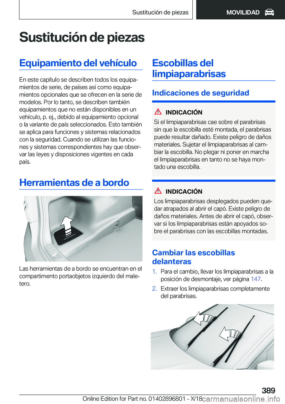 BMW 7 SERIES 2019  Manuales de Empleo (in Spanish) �S�u�s�t�i�t�u�c�i�
