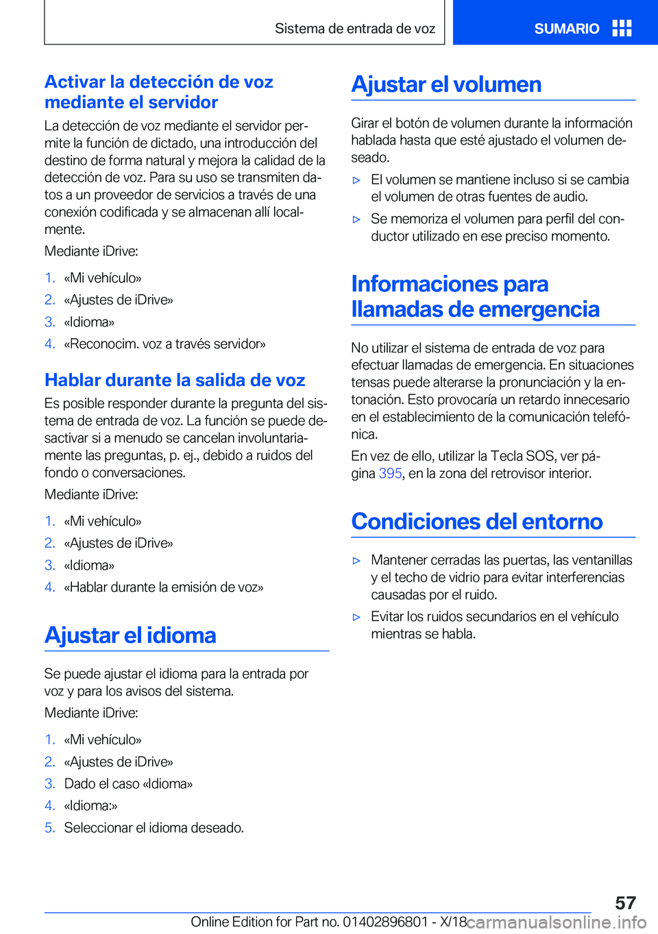 BMW 7 SERIES 2019  Manuales de Empleo (in Spanish) �A�c�t�i�v�a�r��l�a��d�e�t�e�c�c�i�