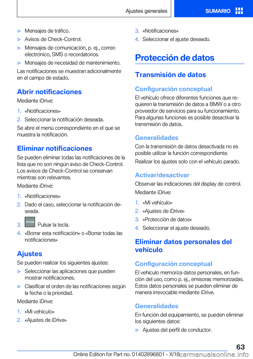 BMW 7 SERIES 2019  Manuales de Empleo (in Spanish) x�M�e�n�s�a�j�e�s��d�e��t�r�