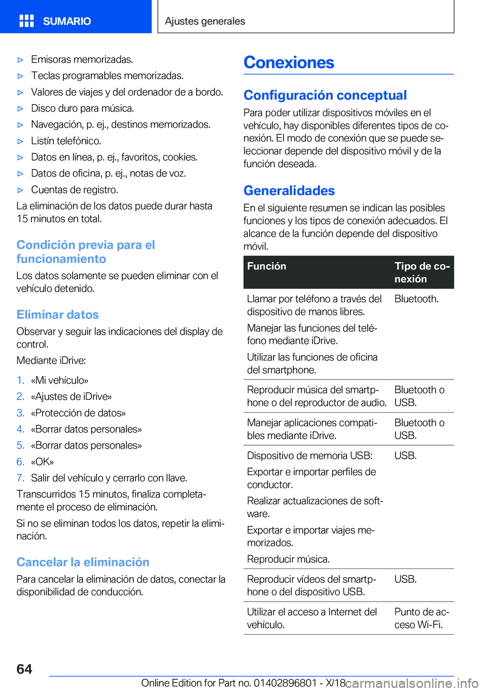 BMW 7 SERIES 2019  Manuales de Empleo (in Spanish) x�E�m�i�s�o�r�a�s��m�e�m�o�r�i�z�a�d�a�s�.x�T�e�c�l�a�s��p�r�o�g�r�a�m�a�b�l�e�s��m�e�m�o�r�i�z�a�d�a�s�.x�V�a�l�o�r�e�s��d�e��v�i�a�j�e�s��y��d�e�l��o�r�d�e�n�a�d�o�r��d�e��a��b�o�r�d�o