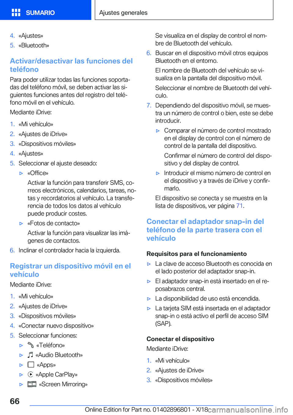 BMW 7 SERIES 2019  Manuales de Empleo (in Spanish) �4�.�«�A�j�u�s�t�e�s�{�5�.�«�B�l�u�e�t�o�o�t�h�{
�A�c�t�i�v�a�r�/�d�e�s�a�c�t�i�v�a�r��l�a�s��f�u�n�c�i�o�n�e�s��d�e�l
�t�e�l�