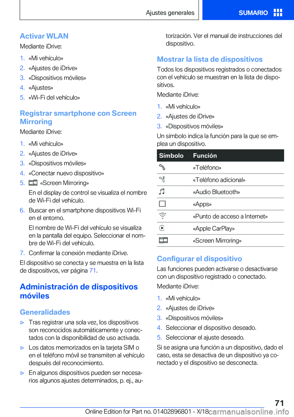 BMW 7 SERIES 2019  Manuales de Empleo (in Spanish) �A�c�t�i�v�a�r��W�L�A�N
�M�e�d�i�a�n�t�e��i�D�r�i�v�e�:�1�.�«�M�i��v�e�h�