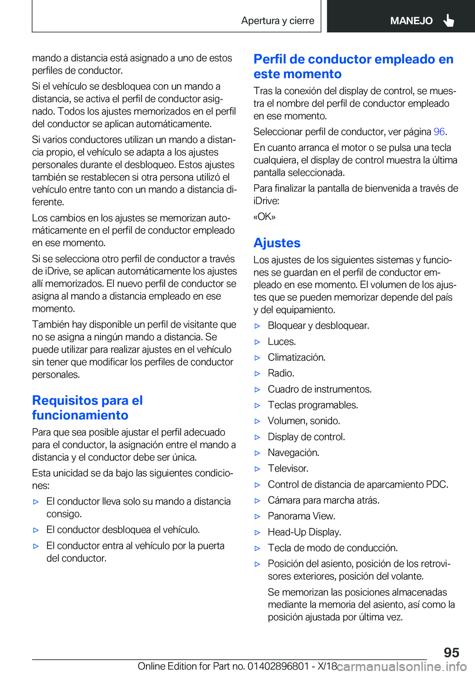 BMW 7 SERIES 2019  Manuales de Empleo (in Spanish) �m�a�n�d�o��a��d�i�s�t�a�n�c�i�a��e�s�t�