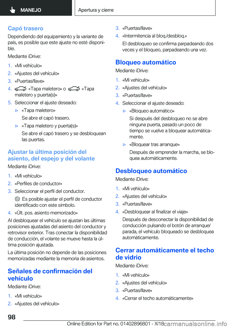 BMW 7 SERIES 2019  Manuales de Empleo (in Spanish) �C�a�p�