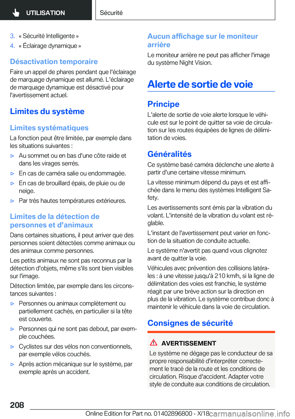 BMW 7 SERIES 2019  Notices Demploi (in French) �3�.�k��S�é�c�u�r�i�t�é��I�n�t�e�l�l�i�g�e�n�t�e��{�4�.�k��