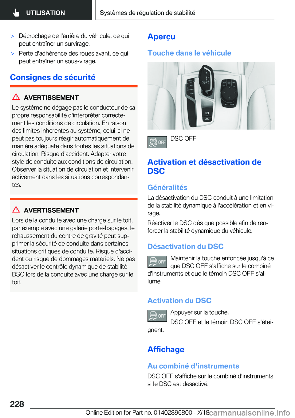 BMW 7 SERIES 2019  Notices Demploi (in French) 'x�D�é�c�r�o�c�h�a�g�e��d�e��l�'�a�r�r�i�è�r�e��d�u��v�é�h�i�c�u�l�e�,��c�e��q�u�i�p�e�u�t��e�n�t�r�a�î�n�e�r��u�n��s�u�r�v�i�r�a�g�e�.'x�P�e�r�t�e��d�'�a�d�h�é�r�e�n�c�
