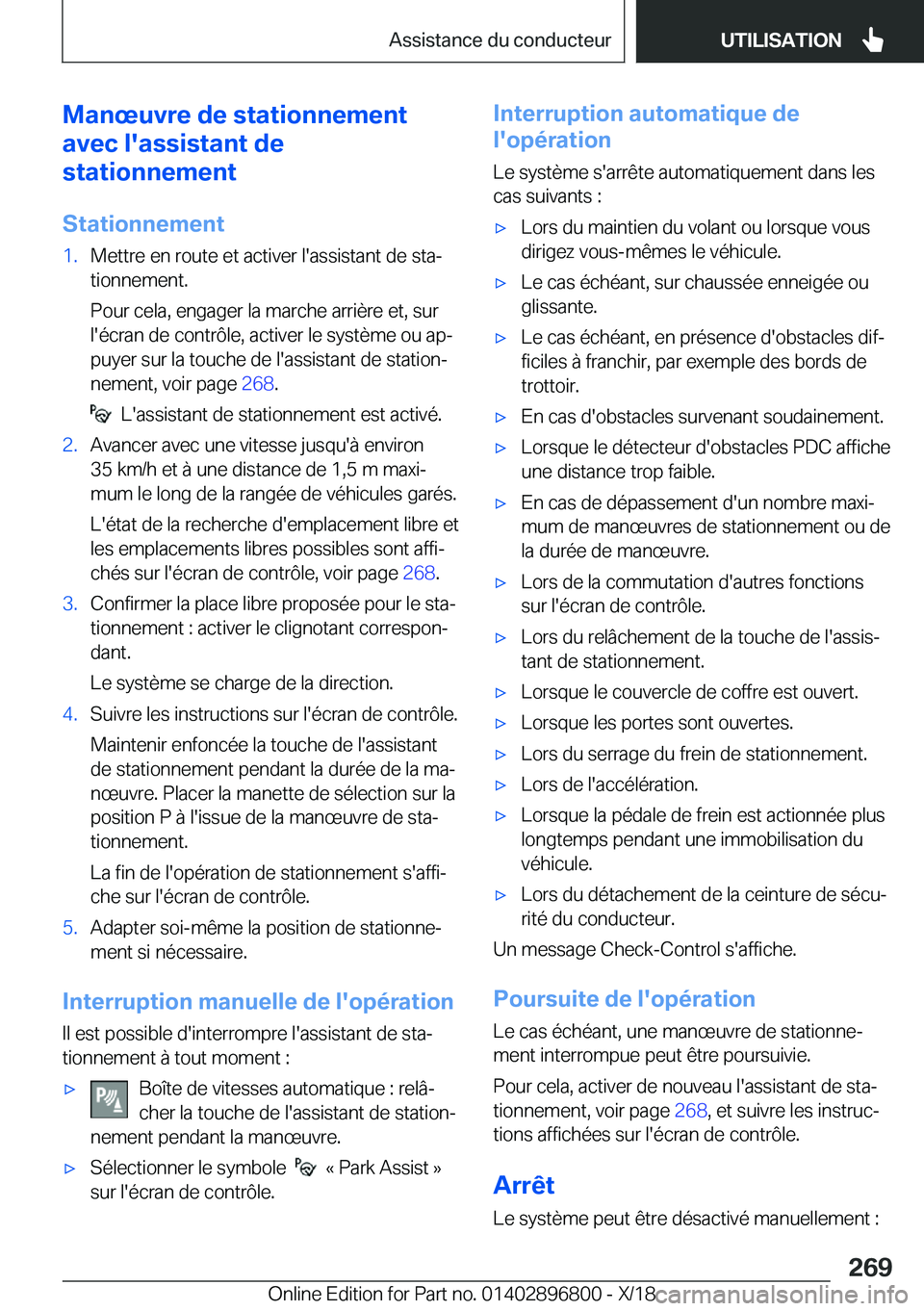 BMW 7 SERIES 2019  Notices Demploi (in French) �M�a�n�