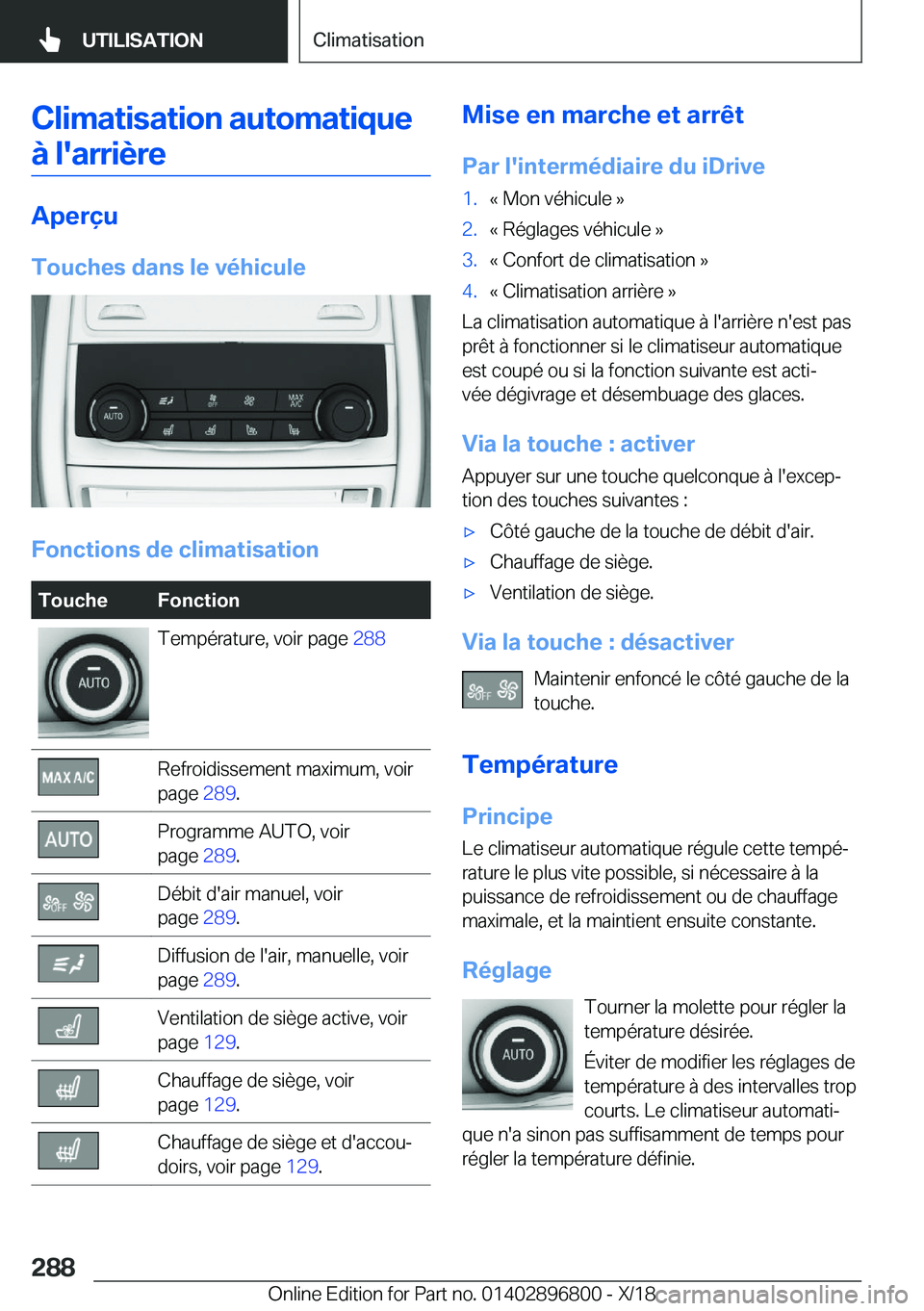 BMW 7 SERIES 2019  Notices Demploi (in French) �C�l�i�m�a�t�i�s�a�t�i�o�n��a�u�t�o�m�a�t�i�q�u�e�