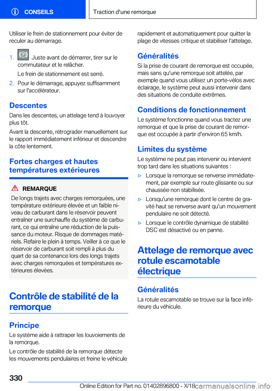 BMW 7 SERIES 2019  Notices Demploi (in French) �U�t�i�l�i�s�e�r��l�e��f�r�e�i�n��d�e��s�t�a�t�i�o�n�n�e�m�e�n�t��p�o�u�r��é�v�i�t�e�r��d�e�r�e�c�u�l�e�r��a�u��d�é�m�a�r�r�a�g�e�.�1�.���J�u�s�t�e��a�v�a�n�t��d�e��d�é�m�a�r�r�e�r�,�