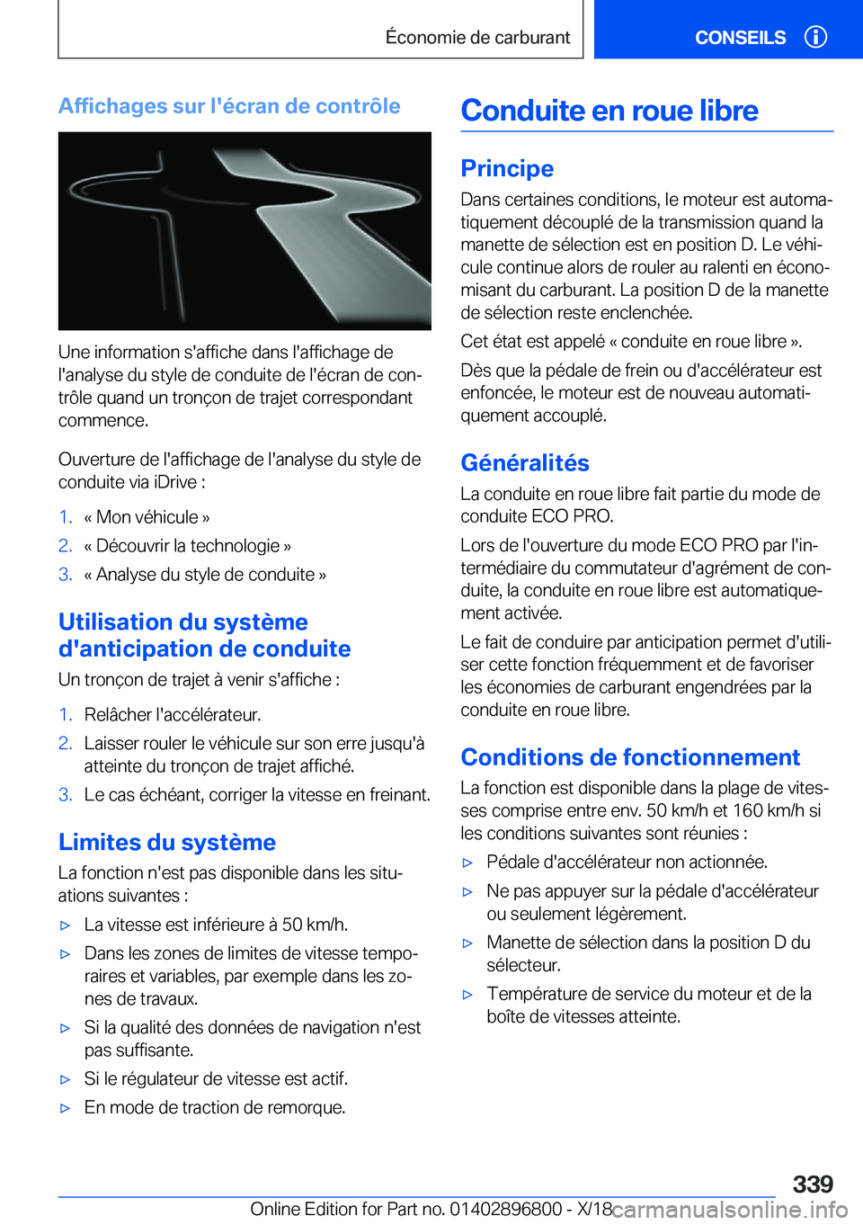 BMW 7 SERIES 2019  Notices Demploi (in French) �A�f�f�i�c�h�a�g�e�s��s�u�r��l�'�é�c�r�a�n��d�e��c�o�n�t�r�