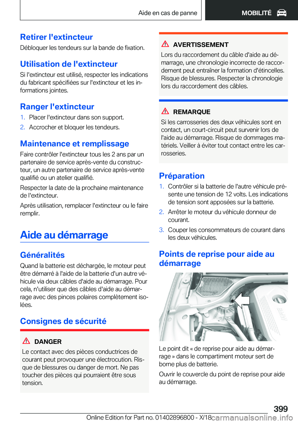 BMW 7 SERIES 2019  Notices Demploi (in French) �R�e�t�i�r�e�r��l�'�e�x�t�i�n�c�t�e�u�r
�D�é�b�l�o�q�u�e�r��l�e�s��t�e�n�d�e�u�r�s��s�u�r��l�a��b�a�n�d�e��d�e��f�i�x�a�t�i�o�n�.
�U�t�i�l�i�s�a�t�i�o�n��d�e��l�'�e�x�t�i�n�c�t�e�u�