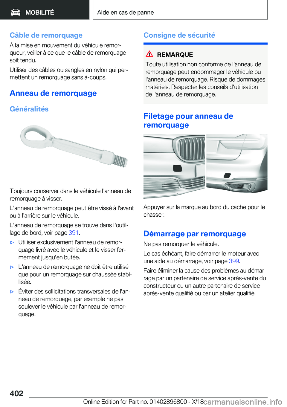 BMW 7 SERIES 2019  Notices Demploi (in French) �C�
