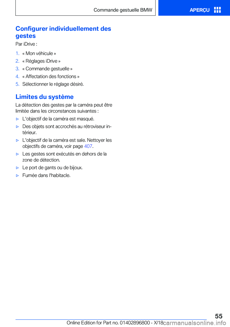 BMW 7 SERIES 2019  Notices Demploi (in French) �C�o�n�f�i�g�u�r�e�r��i�n�d�i�v�i�d�u�e�l�l�e�m�e�n�t��d�e�s
�g�e�s�t�e�s
�P�a�r��i�D�r�i�v�e��:�1�.�k��M�o�n��v�é�h�i�c�u�l�e��{�2�.�k��R�é�g�l�a�g�e�s��i�D�r�i�v�e��{�3�.�k��C�o�m�m�a�n
