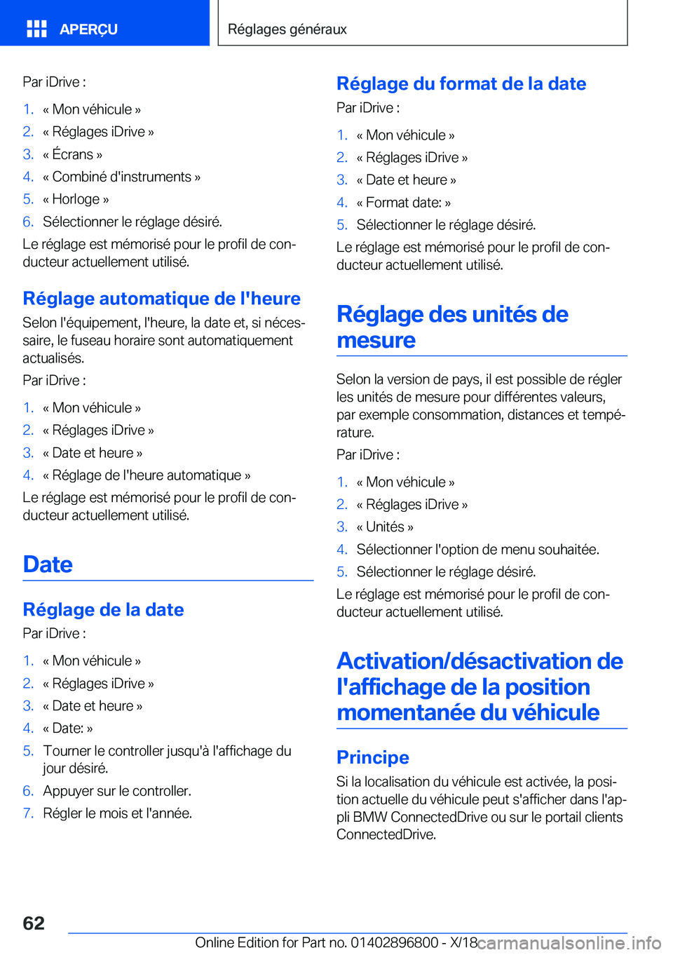 BMW 7 SERIES 2019  Notices Demploi (in French) �P�a�r��i�D�r�i�v�e��:�1�.�k��M�o�n��v�é�h�i�c�u�l�e��{�2�.�k��R�é�g�l�a�g�e�s��i�D�r�i�v�e��{�3�.�k��