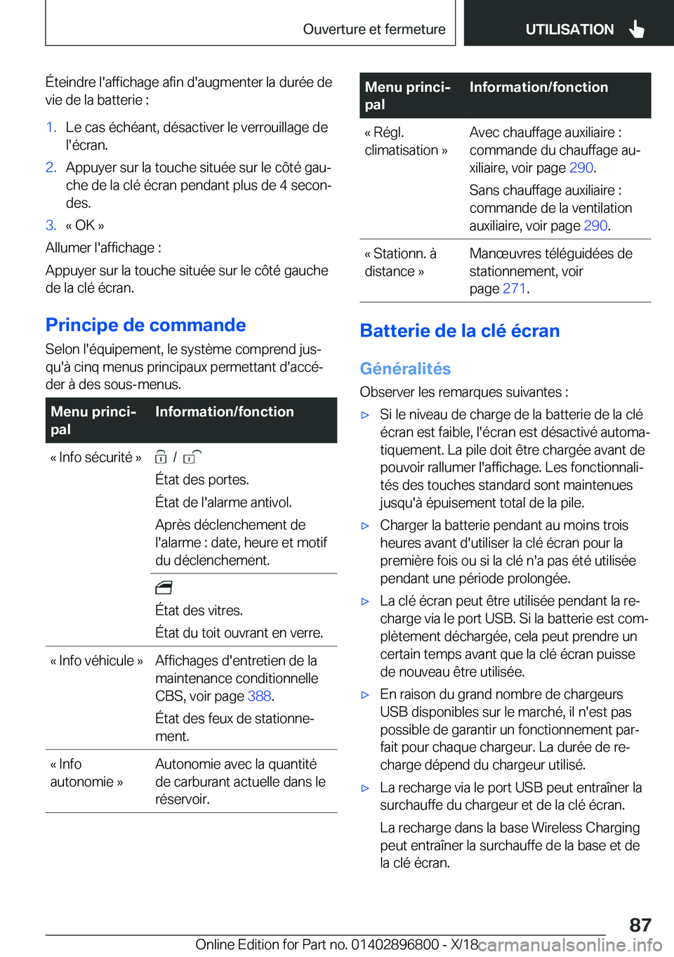 BMW 7 SERIES 2019  Notices Demploi (in French) �