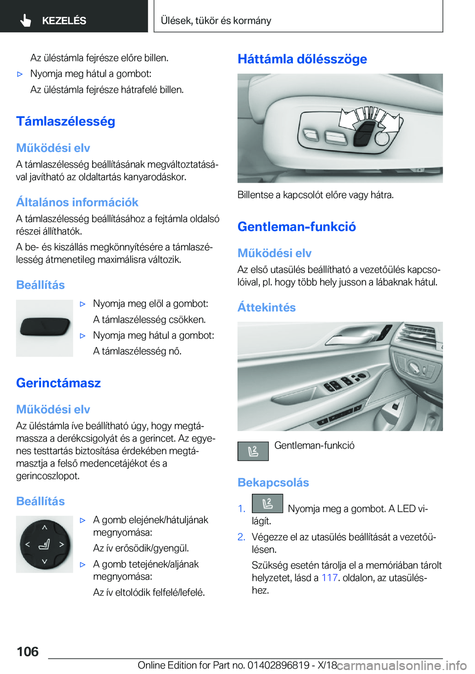 BMW 7 SERIES 2019  Kezelési útmutató (in Hungarian) �A�z��
