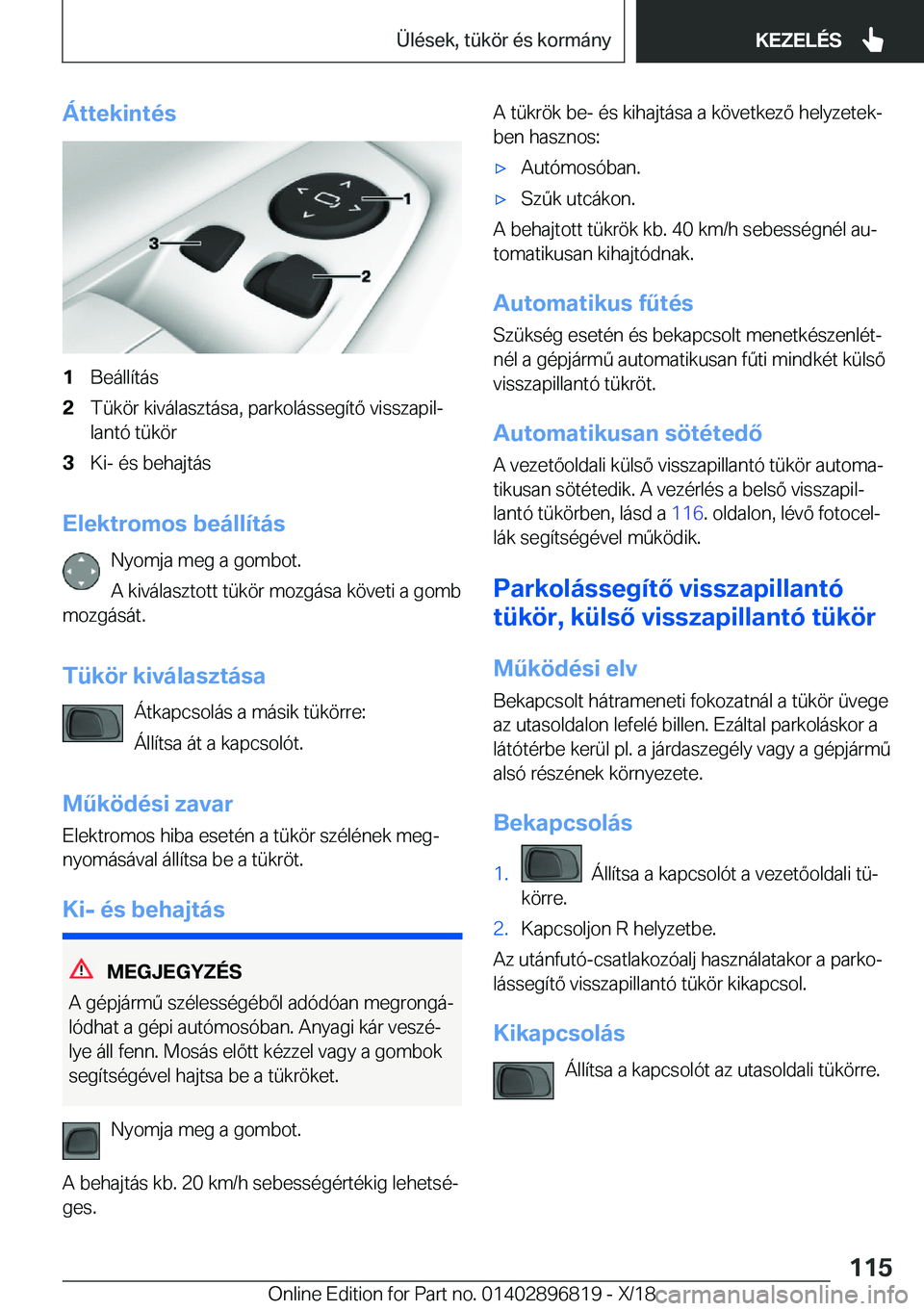 BMW 7 SERIES 2019  Kezelési útmutató (in Hungarian) �
