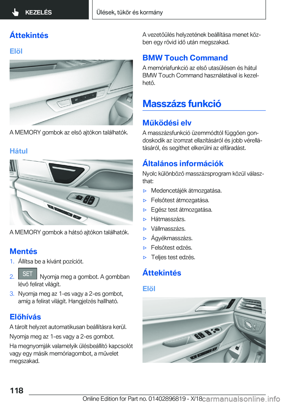 BMW 7 SERIES 2019  Kezelési útmutató (in Hungarian) �