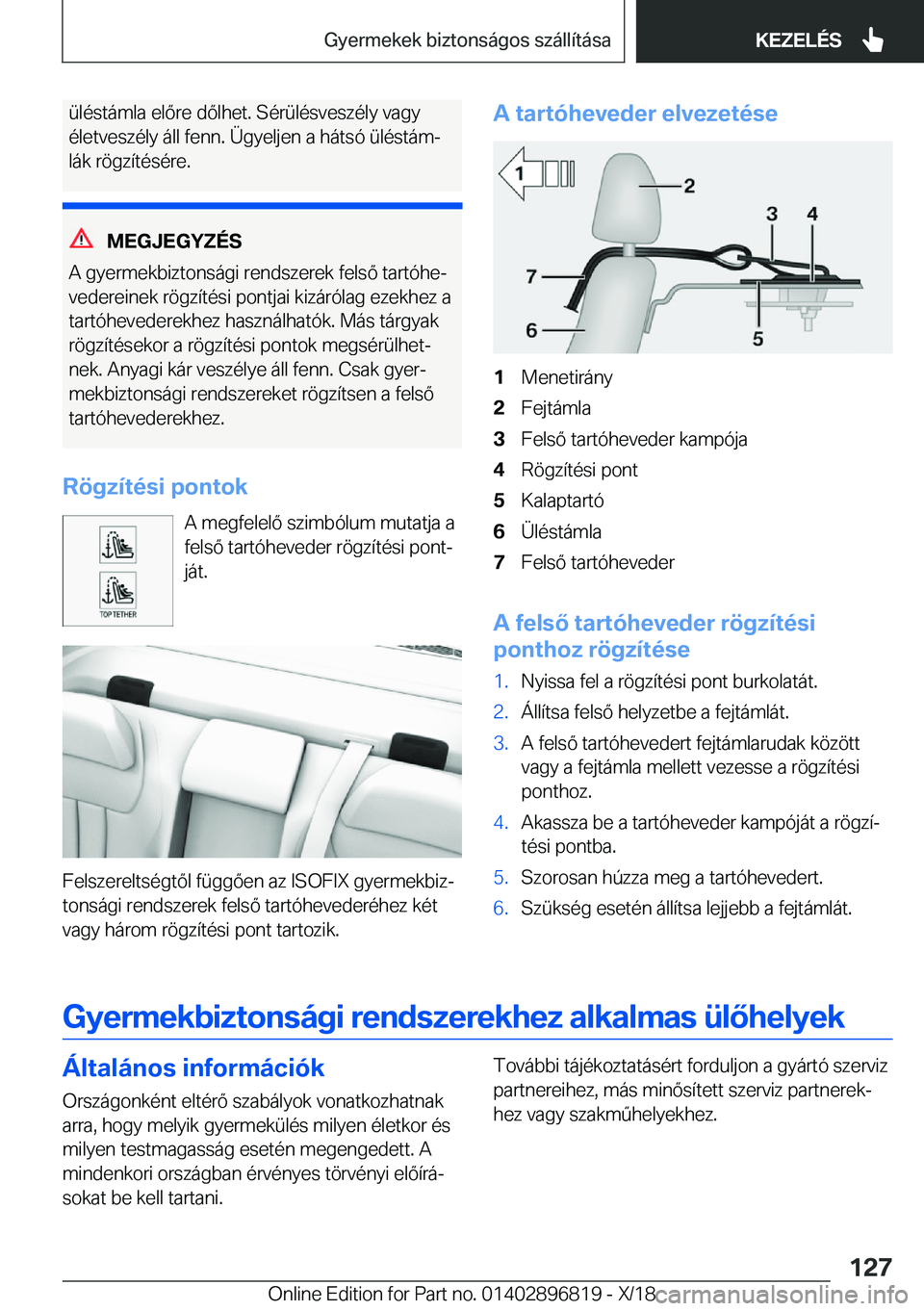 BMW 7 SERIES 2019  Kezelési útmutató (in Hungarian) �