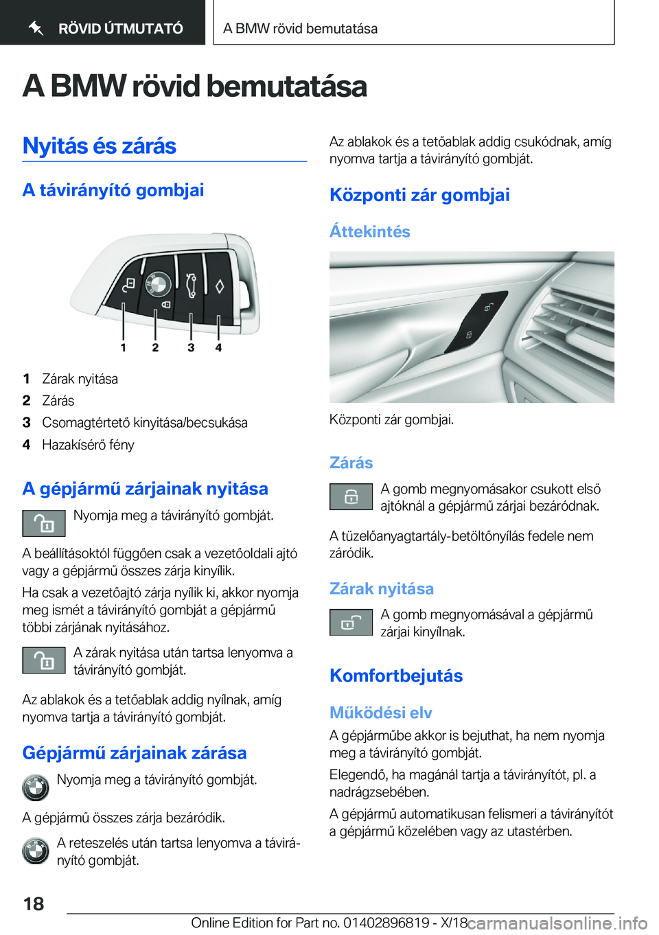 BMW 7 SERIES 2019  Kezelési útmutató (in Hungarian) �A��B�M�W��r�