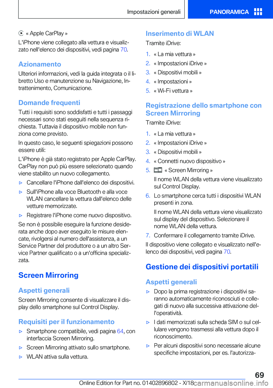 BMW 7 SERIES 2019  Libretti Di Uso E manutenzione (in Italian) ���k��A�p�p�l�e��C�a�r�P�l�a�y��{
�L�'�i�P�h�o�n�e��v�i�e�n�e��c�o�l�l�e�g�a�t�o��a�l�l�a��v�e�t�t�u�r�a��e��v�i�s�u�a�l�i�zj �z�a�t�o��n�e�l�l�'�e�l�e�n�c�o��d�e�i��d�i�s�p�o�s