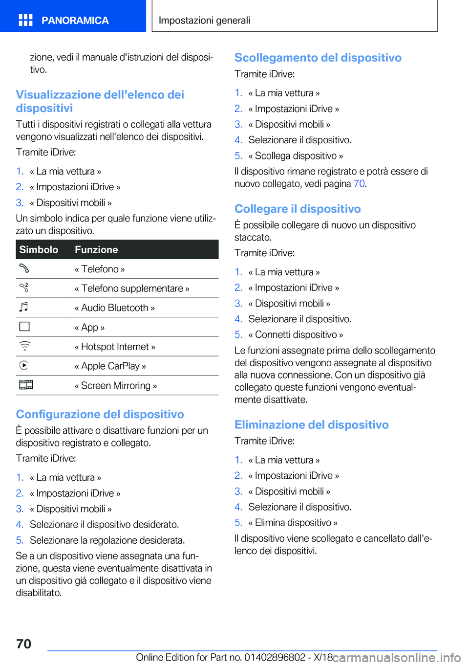 BMW 7 SERIES 2019  Libretti Di Uso E manutenzione (in Italian) �z�i�o�n�e�,��v�e�d�i��i�l��m�a�n�u�a�l�e��d�'�i�s�t�r�u�z�i�o�n�i��d�e�l��d�i�s�p�o�s�ij�t�i�v�o�.
�V�i�s�u�a�l�i�z�z�a�z�i�o�n�e��d�e�l�l�'�e�l�e�n�c�o��d�e�i
�d�i�s�p�o�s�i�t�i�v�i